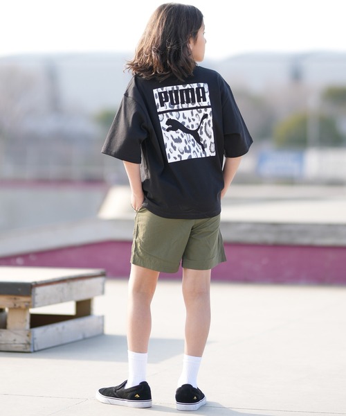 PUMA（プーマ）の「PUMA/プーマ キッズ 半袖 Tシャツ バックプリント レオパード柄 639318（Tシャツ/カットソー・キッズ・ブラック/ホワイト・130cm/140cm/150cm/160cm）」の11枚目の写真