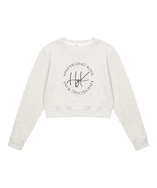 HYEYEONG KIM(ヘヨン キム)の「ロゴクロップスウェットシャツ-ライトグレー(スウェット・レディース・その他・LARGE/MEDIUM/SMALL)」の1枚目の写真