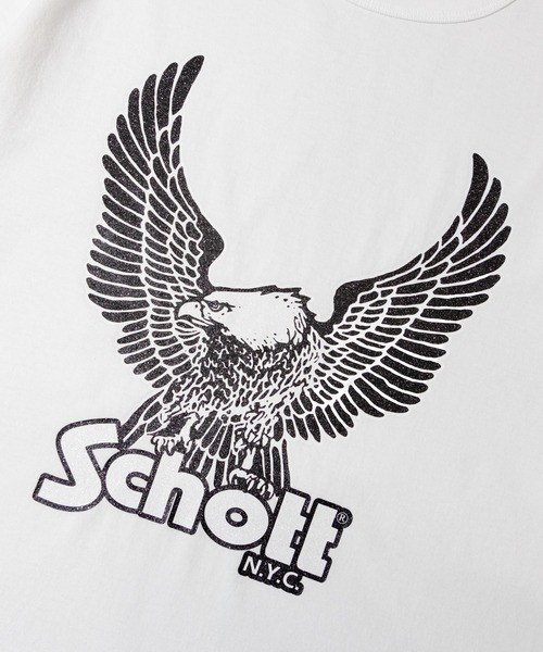 Schott(ショット)の「Schott-短丈 GLITTER EAGLE COMPACT T-SHIRT(Tシャツ/カットソー・メンズ・ブラック/ホワイト・M/XL/L)」の20枚目の写真