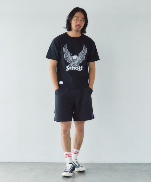 Schott(ショット)の「Schott-短丈 GLITTER EAGLE COMPACT T-SHIRT(Tシャツ/カットソー・メンズ・ブラック/ホワイト・M/XL/L)」の5枚目の写真