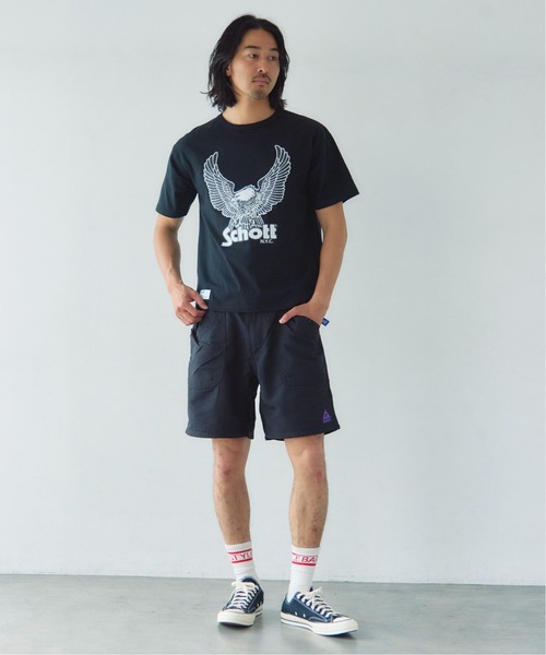 Schott(ショット)の「Schott-短丈 GLITTER EAGLE COMPACT T-SHIRT(Tシャツ/カットソー・メンズ・ブラック/ホワイト・M/XL/L)」の7枚目の写真
