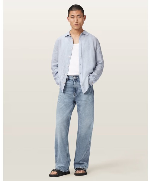ALLSAINTS(オールセインツ)の「LOOM LONG SLEEVE LINEN SHIRT | LOOM 長袖 リネン シャツ(シャツ/ブラウス・メンズ・ブルー系その他・L/M/S/XS)」の3枚目の写真