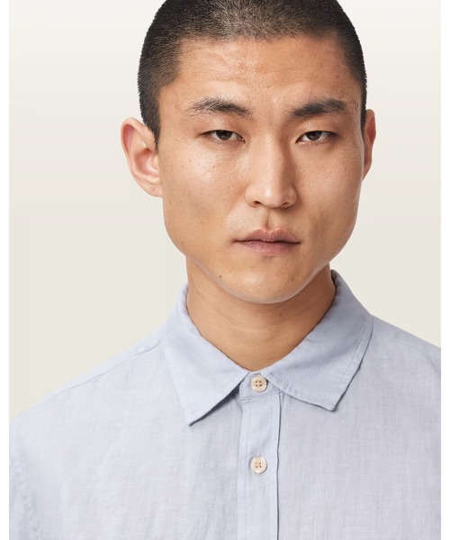 ALLSAINTS(オールセインツ)の「LOOM LONG SLEEVE LINEN SHIRT | LOOM 長袖 リネン シャツ(シャツ/ブラウス・メンズ・ブルー系その他・L/M/S/XS)」の4枚目の写真