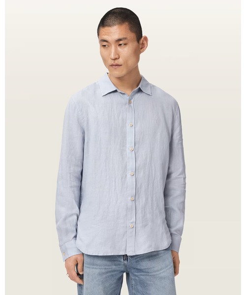 ALLSAINTS(オールセインツ)の「LOOM LONG SLEEVE LINEN SHIRT | LOOM 長袖 リネン シャツ(シャツ/ブラウス・メンズ・ブルー系その他・L/M/S/XS)」の6枚目の写真