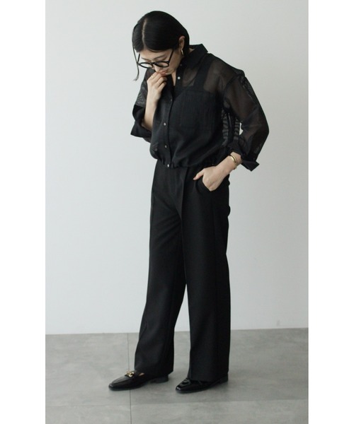 Te chichi(テチチ)の「シアーコードストライプシャツ(シャツ/ブラウス・レディース・オフホワイト/ブラック・F)」の3枚目の写真