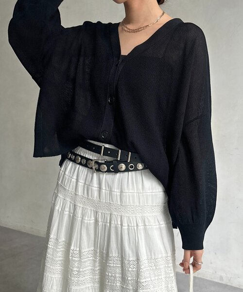 DouDou(ドゥドゥ)の「カノコ編みカーディガン(カーディガン/ボレロ・レディース・ブルー系その他/ホワイト/ブラック・FREE)」の20枚目の写真