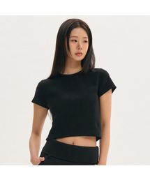 シグネチャースリムクロップ半袖Tシャツ (2カラー)