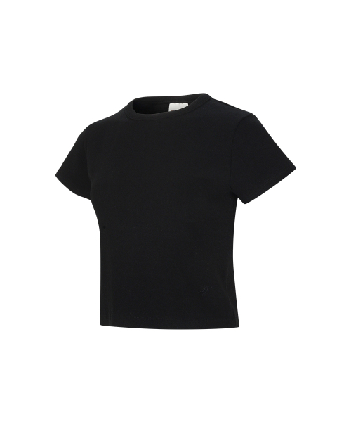NINEZ(ナインゼット)の「シグネチャースリムクロップ半袖Tシャツ (2カラー)(Tシャツ/カットソー・レディース・ブラック/ホワイト・SMALL/MEDIUM)」の7枚目の写真