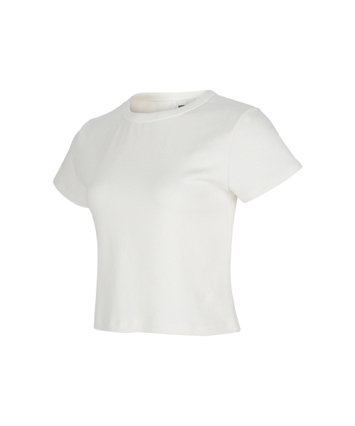 NINEZ(ナインゼット)の「シグネチャースリムクロップ半袖Tシャツ (2カラー)(Tシャツ/カットソー・レディース・ブラック/ホワイト・SMALL/MEDIUM)」の8枚目の写真