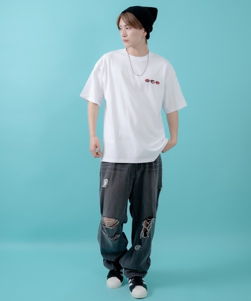 SIDEWAY STANCE(サイドウェイスタンス)の「【SIDEWAY STANCE】リップス半袖Tシャツ 70440(Tシャツ/カットソー・メンズ・ブラック/ホワイト/パープル・MEDIUM/SMALL/X-LARGE/LARGE)」の6枚目の写真