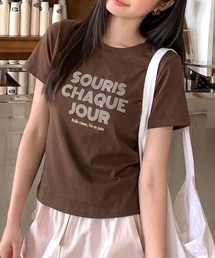 ラインロゴ刺繍 Tシャツ