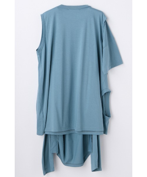 ENFOLD（エンフォルド）の「MANY DRAPE T-SHIRT（Tシャツ/カットソー・レディース・ブラック/サックスブルー・38）」の4枚目の写真