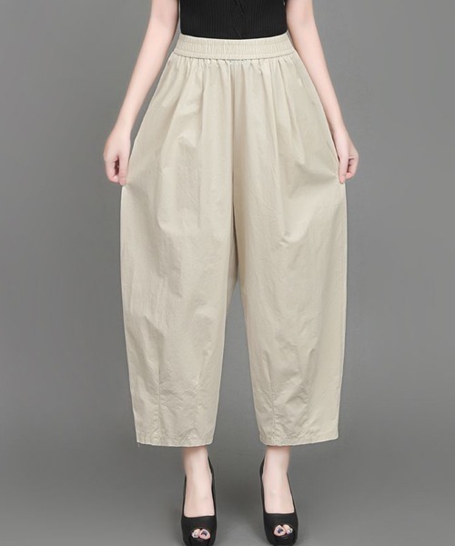 mielu(ミエル)の「ワイドテーパードパンツ(その他パンツ・レディース・ベージュ/ブラック・LARGE/MEDIUM)」の7枚目の写真