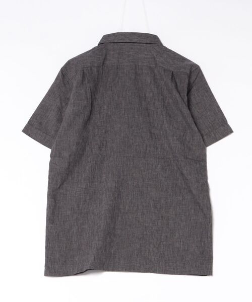 m.f.editorial(エムエフエディトリアル)の「【軽量 フレンチリネン混】m.f.エディトリアル メンズ レギュラーカラー 半袖 シャツ(シャツ/ブラウス・メンズ・ダークウッド/アイボリー・MEDIUM/LARGE/X-LARGE)」の3枚目の写真