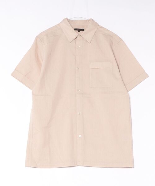 m.f.editorial(エムエフエディトリアル)の「【軽量 フレンチリネン混】m.f.エディトリアル メンズ レギュラーカラー 半袖 シャツ(シャツ/ブラウス・メンズ・ダークウッド/アイボリー・MEDIUM/LARGE/X-LARGE)」の6枚目の写真