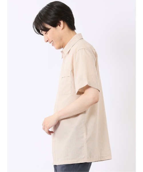 m.f.editorial(エムエフエディトリアル)の「【軽量 フレンチリネン混】m.f.エディトリアル メンズ レギュラーカラー 半袖 シャツ(シャツ/ブラウス・メンズ・ダークウッド/アイボリー・MEDIUM/LARGE/X-LARGE)」の19枚目の写真