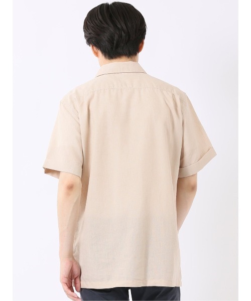 m.f.editorial(エムエフエディトリアル)の「【軽量 フレンチリネン混】m.f.エディトリアル メンズ レギュラーカラー 半袖 シャツ(シャツ/ブラウス・メンズ・ダークウッド/アイボリー・MEDIUM/LARGE/X-LARGE)」の20枚目の写真