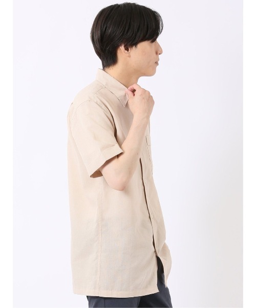 m.f.editorial(エムエフエディトリアル)の「【軽量 フレンチリネン混】m.f.エディトリアル メンズ レギュラーカラー 半袖 シャツ(シャツ/ブラウス・メンズ・ダークウッド/アイボリー・MEDIUM/LARGE/X-LARGE)」の21枚目の写真