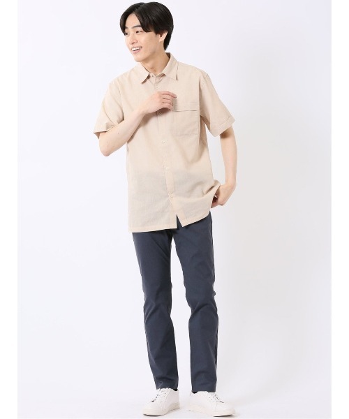 m.f.editorial(エムエフエディトリアル)の「【軽量 フレンチリネン混】m.f.エディトリアル メンズ レギュラーカラー 半袖 シャツ(シャツ/ブラウス・メンズ・ダークウッド/アイボリー・MEDIUM/LARGE/X-LARGE)」の22枚目の写真
