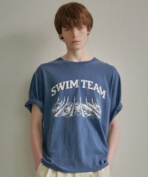 [コレクションライン] ヴィンテージスポーツウォッシュド半袖Tシャツブルー