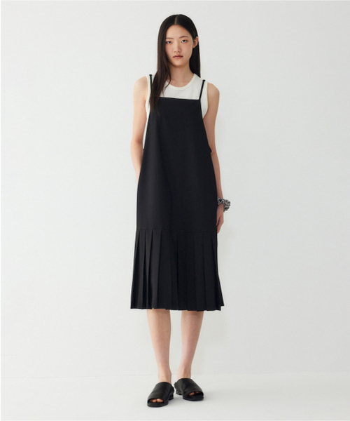 STUDIO TOMBOY（スタジオトムボーイ）の「レイヤードプリーツワンピース_ブラック 91F6241782（ワンピース・レディース・ブラック・OS）」の3枚目の写真