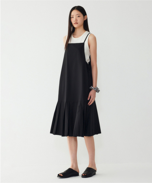 STUDIO TOMBOY（スタジオトムボーイ）の「レイヤードプリーツワンピース_ブラック 91F6241782（ワンピース・レディース・ブラック・OS）」の4枚目の写真
