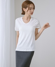 無地 半袖 ラウンドネック Tシャツ トップス