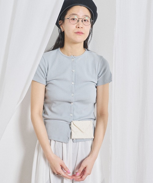 fig Ｌondon（フィグロンドン）の「Hi-twist tereko pullover（Tシャツ/カットソー・レディース・サックスブルー/ブラック/ボルドー・FREE）」の6枚目の写真