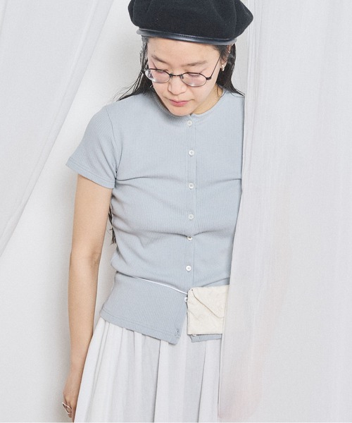 fig Ｌondon（フィグロンドン）の「Hi-twist tereko pullover（Tシャツ/カットソー・レディース・サックスブルー/ブラック/ボルドー・FREE）」の7枚目の写真