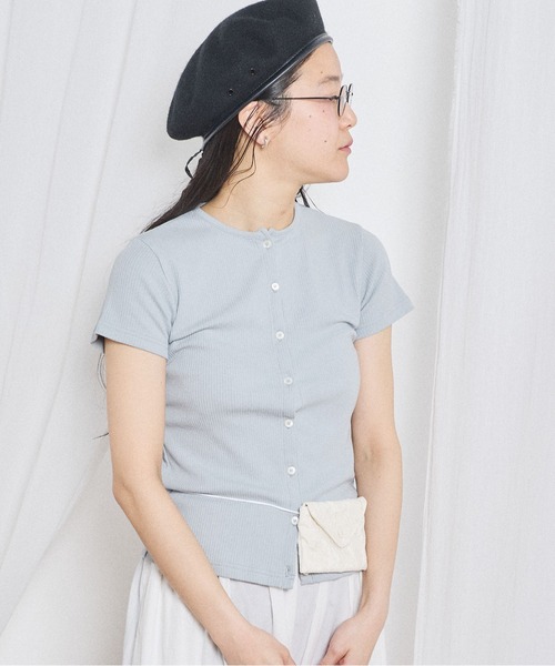 fig Ｌondon（フィグロンドン）の「Hi-twist tereko pullover（Tシャツ/カットソー・レディース・サックスブルー/ブラック/ボルドー・FREE）」の8枚目の写真