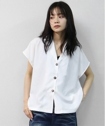 マーブルボタン フレンチシャツ MARBLE-BUTTON FRENCH SLEEVE SHIRT