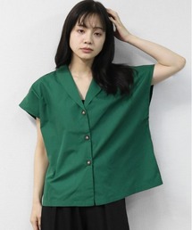 マーブルボタン フレンチシャツ MARBLE-BUTTON FRENCH SLEEVE SHIRT