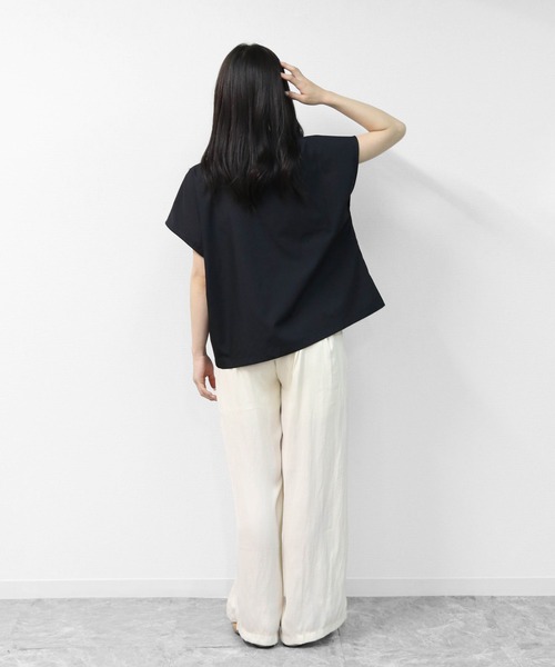 THE CELL.(ザセルドット)の「マーブルボタン フレンチシャツ MARBLE-BUTTON FRENCH SLEEVE SHIRT(シャツ/ブラウス・レディース・オフホワイト/ブラック/グリーン・FREE)」の14枚目の写真