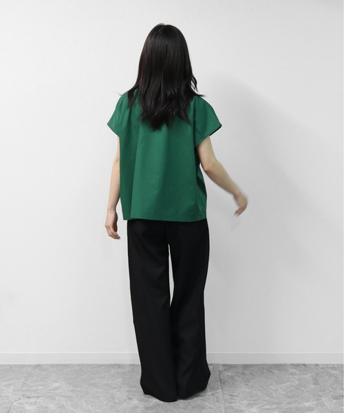 THE CELL.(ザセルドット)の「マーブルボタン フレンチシャツ MARBLE-BUTTON FRENCH SLEEVE SHIRT(シャツ/ブラウス・レディース・オフホワイト/ブラック/グリーン・FREE)」の19枚目の写真