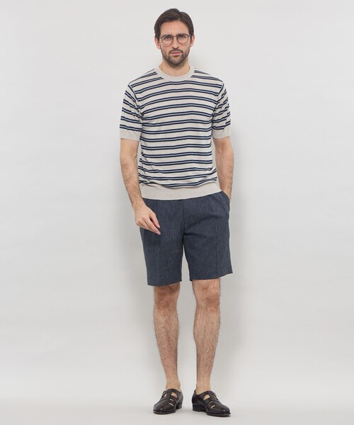 MACKINTOSH LONDON(マッキントッシュ ロンドン)の「【LEON掲載】リネンボーダーニットTシャツ(Tシャツ/カットソー・メンズ・パープル/ベージュ/ネイビー・XL/L/M)」の13枚目の写真