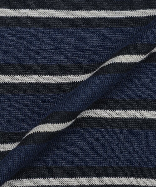 MACKINTOSH LONDON(マッキントッシュ ロンドン)の「【LEON掲載】リネンボーダーニットTシャツ(Tシャツ/カットソー・メンズ・パープル/ベージュ/ネイビー・XL/L/M)」の11枚目の写真