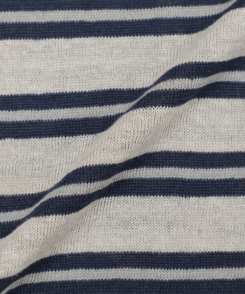 MACKINTOSH LONDON(マッキントッシュ ロンドン)の「【LEON掲載】リネンボーダーニットTシャツ(Tシャツ/カットソー・メンズ・パープル/ベージュ/ネイビー・XL/L/M)」の6枚目の写真