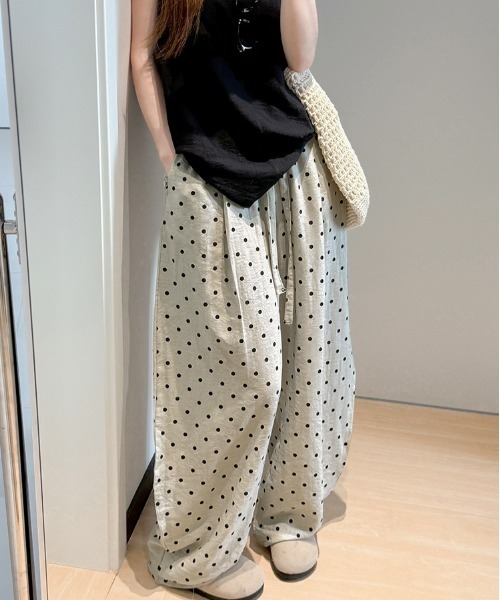 REBALANCE（リバランス）の「ドットワイドパンツ（デニムパンツ・レディース・A/B/C・MEDIUM/LARGE/X-LARGE）」の2枚目の写真