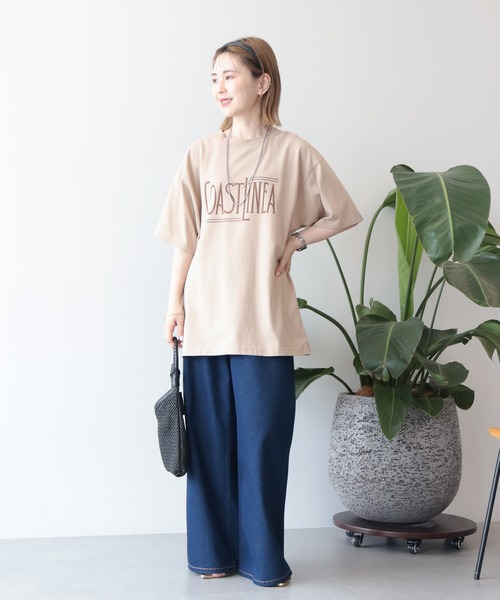 AMERICAN HOLIC(アメリカンホリック)の「COASTLINEA ロゴTシャツ(Tシャツ/カットソー・レディース・ブラウン/レッド/ブラック/チャコールグレー・FREE)」の5枚目の写真