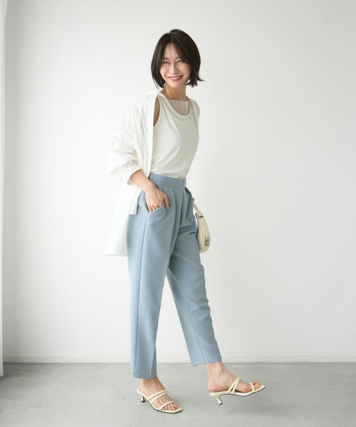Ehre style(エーレスタイル)の「しゃがんでも胸元が安心!隠しチュールインナー(キャミソール・レディース・ブラック/グレー/ホワイト・FREE)」の22枚目の写真
