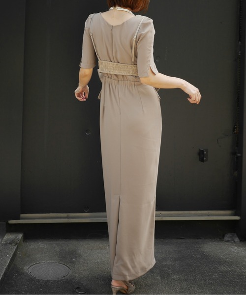 My shawty(マイシャウティー)の「big ribon buistier dress(ドレス・レディース・グレイッシュベージュ/ブラック×ベージュ・FREE)」の13枚目の写真