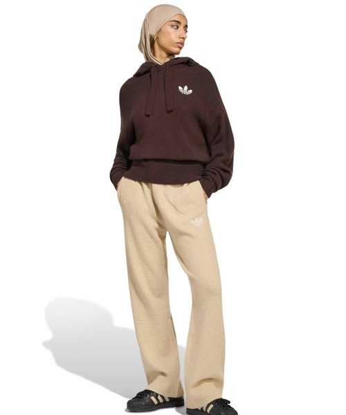 adidas(アディダス)の「adidas ESSENTIALS KNIT HOODIE / アディダス エッセンシャルズ ニット フーディー(パーカー・レディース・ブラウン・S/M/L)」の10枚目の写真