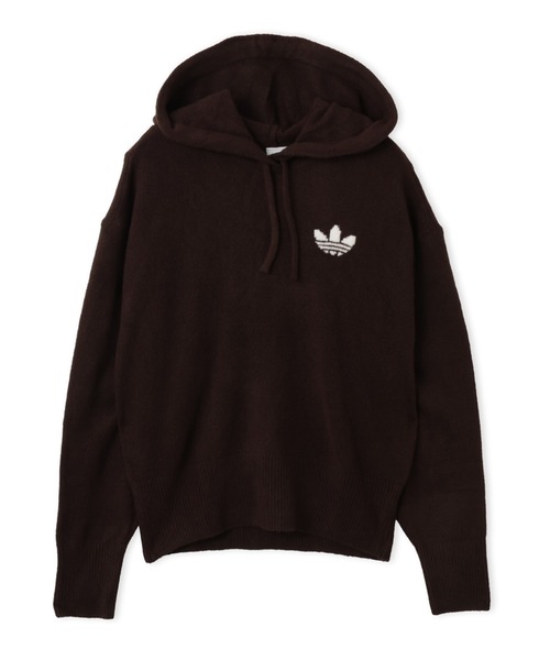 adidas(アディダス)の「adidas ESSENTIALS KNIT HOODIE / アディダス エッセンシャルズ ニット フーディー(パーカー・レディース・ブラウン・S/M/L)」の5枚目の写真