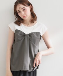 couture brooch | 【接触冷感・UVカット・洗える】リボンベア ドッキングトップス(Tシャツ/カットソー)
