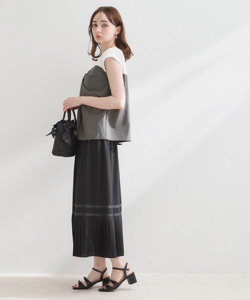 couture brooch(クチュールブローチ)の「【接触冷感・UVカット・洗える】リボンベア ドッキングトップス(Tシャツ/カットソー・レディース・ブラウン系5/チャコール/ネイビー系4・38/40/36/42)」の5枚目の写真