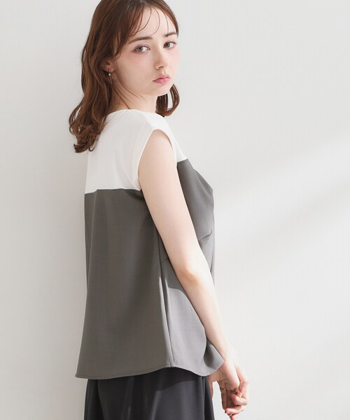 couture brooch(クチュールブローチ)の「【接触冷感・UVカット・洗える】リボンベア ドッキングトップス(Tシャツ/カットソー・レディース・ブラウン系5/チャコール/ネイビー系4・38/40/36/42)」の10枚目の写真