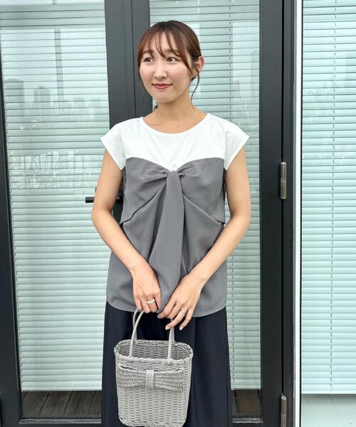 couture brooch(クチュールブローチ)の「【接触冷感・UVカット・洗える】リボンベア ドッキングトップス(Tシャツ/カットソー・レディース・ブラウン系5/チャコール/ネイビー系4・38/40/36/42)」の14枚目の写真
