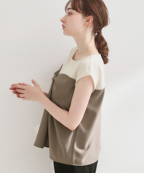 couture brooch(クチュールブローチ)の「【接触冷感・UVカット・洗える】リボンベア ドッキングトップス(Tシャツ/カットソー・レディース・ブラウン系5/チャコール/ネイビー系4・38/40/36/42)」の19枚目の写真