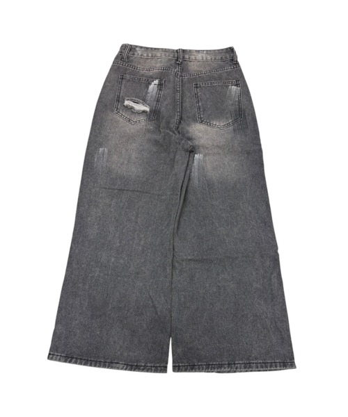 Never mind the XU(ネバーマインドザエックスユー)の「【Never mind the XU】washing gray damage denim pants / 【ネバーマインド ザ エックスユー】ダメージデニムパンツ(デニムパンツ・メンズ・ブラック・M/L)」の2枚目の写真