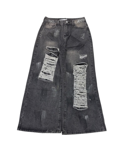 Never mind the XU(ネバーマインドザエックスユー)の「【Never mind the XU】washing gray damage denim pants / 【ネバーマインド ザ エックスユー】ダメージデニムパンツ(デニムパンツ・メンズ・ブラック・M/L)」の16枚目の写真